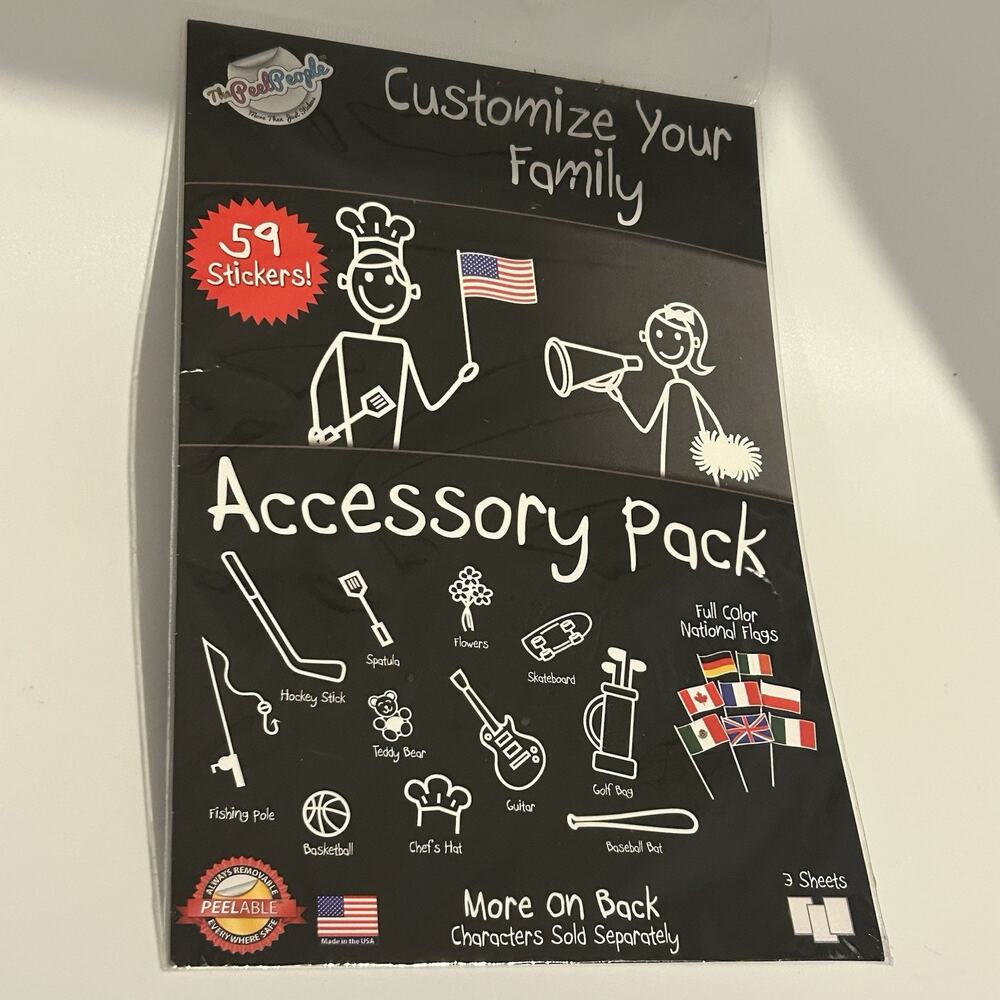 The‎ Peel People Customize Your Family 59 Stickers Accessory Pack Car Family